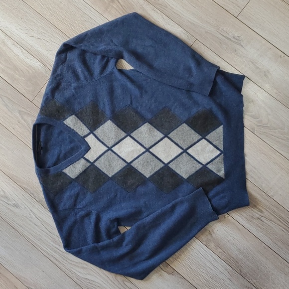 Avenue Foch Argyle Cashmere Sweater - Picture 1 of 9